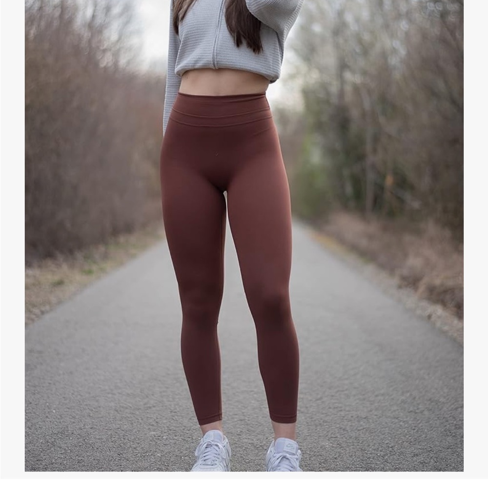 TOMTIGER SCRUNCH BUTT LEGGINGS BROWN XL HIGH WAIST GYM